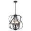 Lustre géométrique unique de 17,3 po à 4 lumières en noir mat pour vestibule de chambre à coucher