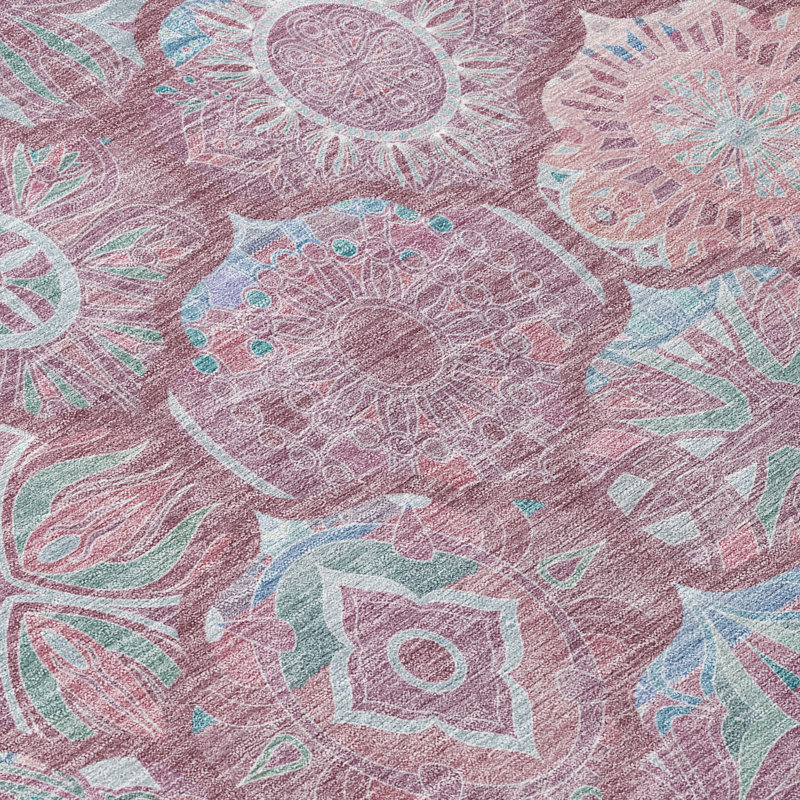 Machine Washable Indoor/Outdoor Chantille ACN2879 Lattice Rug, 2'6" x 3'10", Blush