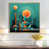 Toile avec cadre flottant or
