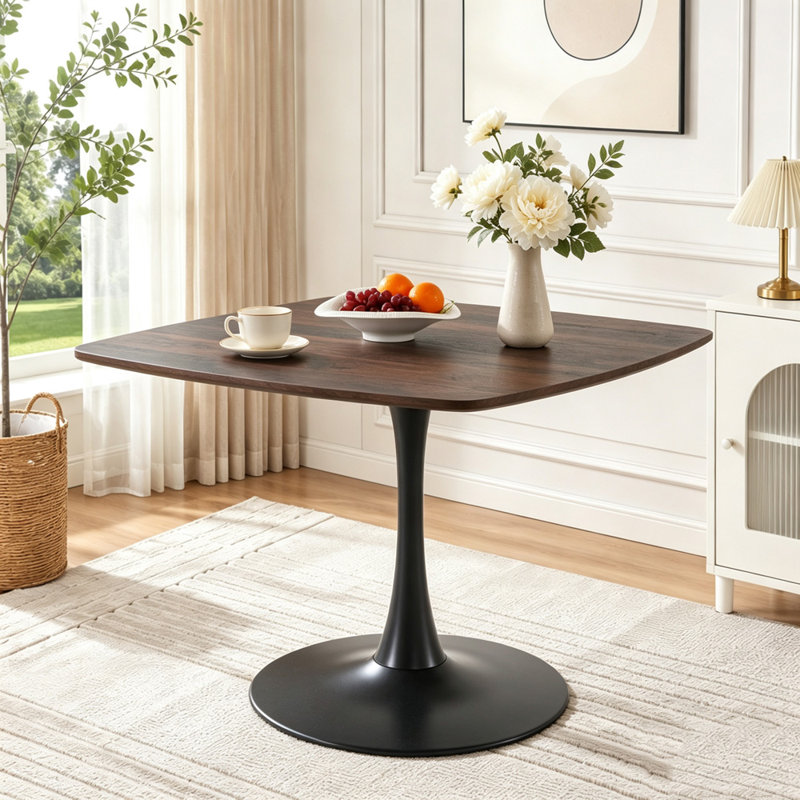 Table tulipe carrée 42 pouces, Noyer