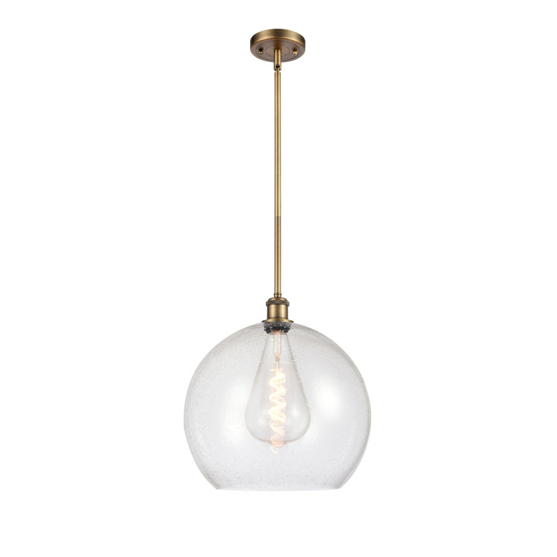 Luminaire suspendu sphérique 1 lumière Cindi, DEL, H 16,38 po x l 13,75 po x P 13,75 po, Laiton brossé