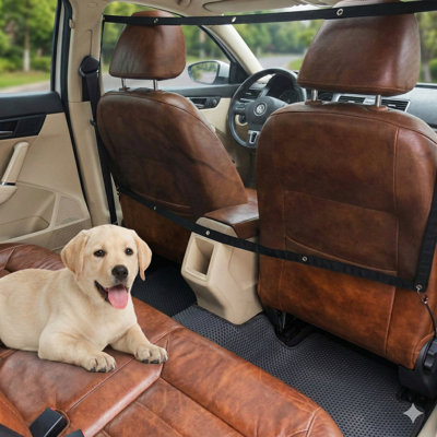 Barrière de véhicule pour siège arrière, filet de séparation en filet avec corde et crochets de réglage, compatible avec les VUS, les camionnettes et les voitures compactes (43 po x 23,6 po)