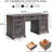 Deserey 60" W Farmhouse Solid and Manufactured Wood Executive Desk with Charging Station-1458394208