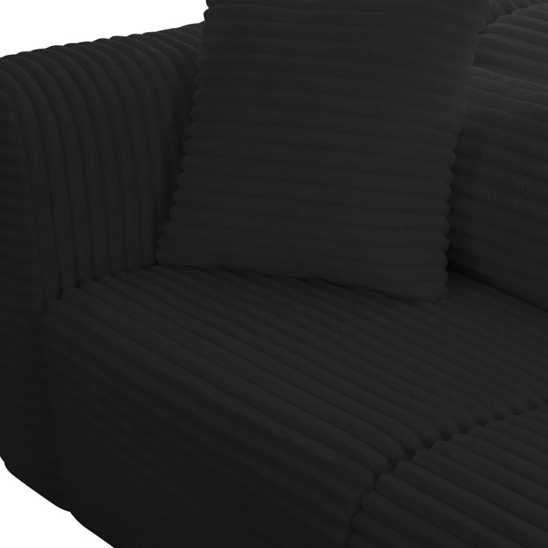 Ensemble modulaire et chaises Chinenye Living, Orienté à gauche (vu de face), Noir, noir, noir, noir