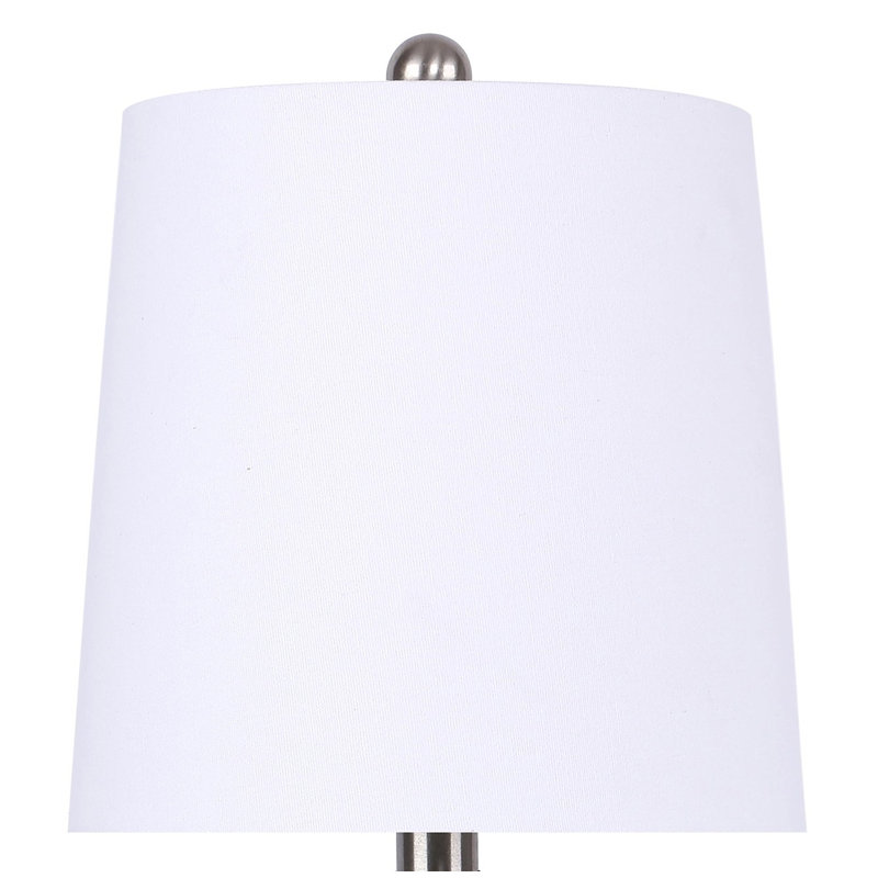 Ensemble de lampe de table en nickel brossé 20,25 po culmo, Blanc