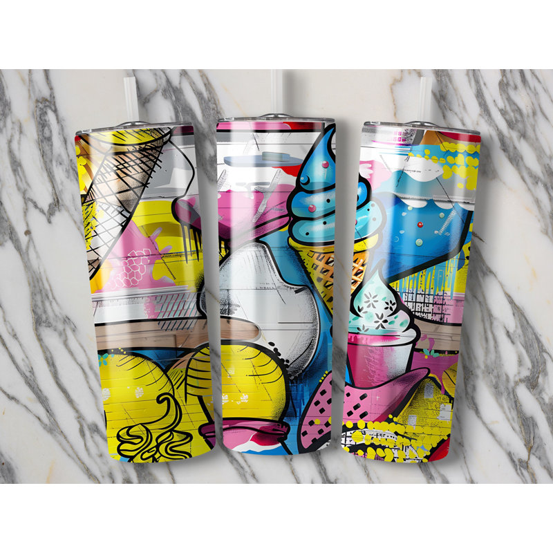 Choose Handmade Tumblers 591ml Vacuum Insulated Stainless Steel (18/8) Travel Tumbler with Straw