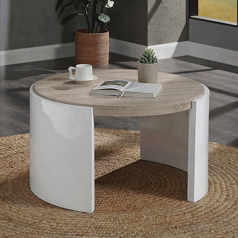 Table de bout en chêne avec plateau lustré, 18" H x 33" L x 33" W