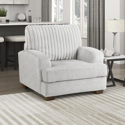Chaise en microfibre texturée avec accoudoirs sur rail 43 po Soliz