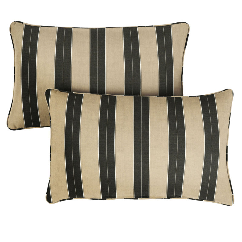Striped Outdoor Reversible Throw Pillow