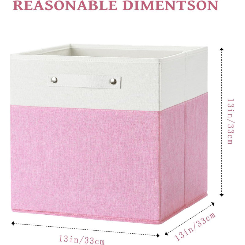 4-pack 13" Collapsible Linen Storage Bins pink