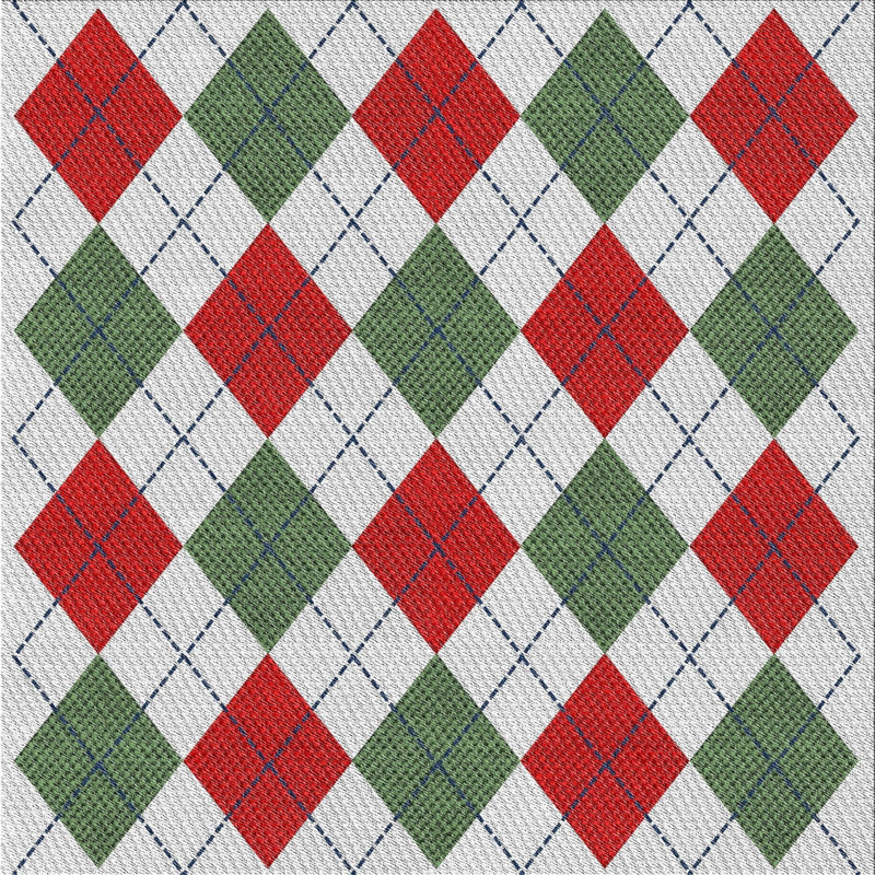 Tapis gris/vert/beige à motifs, Carré 5 pi