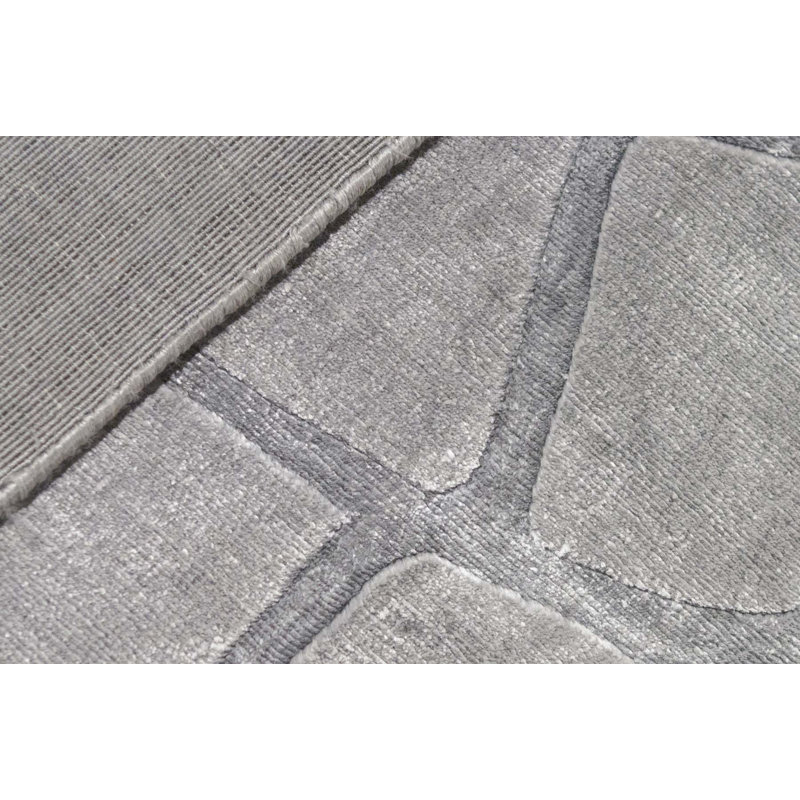 Tapis gris de haute qualité noué à la main