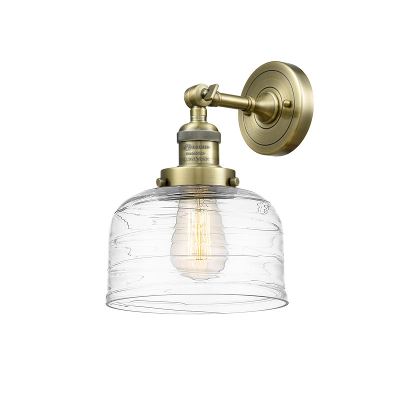 Shauna Steel;Cast Brass Armed Sconce, LED, 12" H x 8" W x 9.38" D