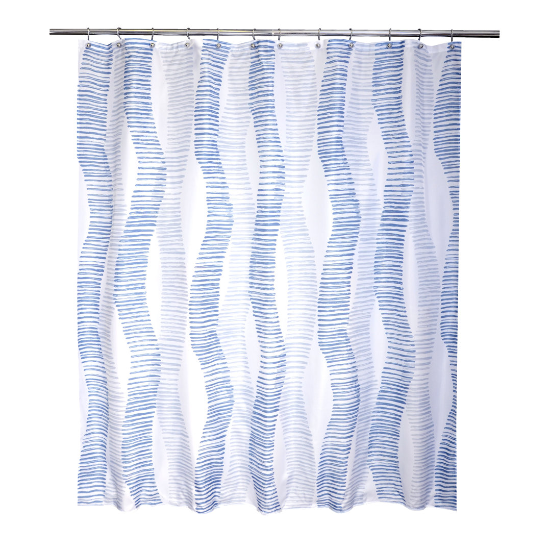 Akeem Striped Shower Curtain Wrought Studio™