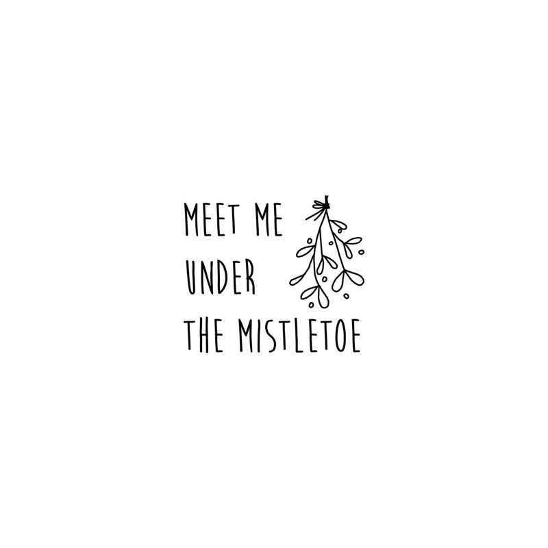 Meet Me Under The Mistletoe B&W by Orara Studio - Wrapped Canvas Gallery-Wrapped Canvas Giclée, 20.32 cm H x 30.48 cm W