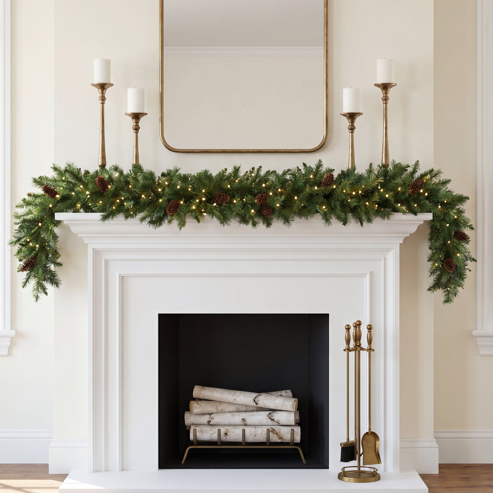 108" Pre-Lit Spruce Christmas Garland