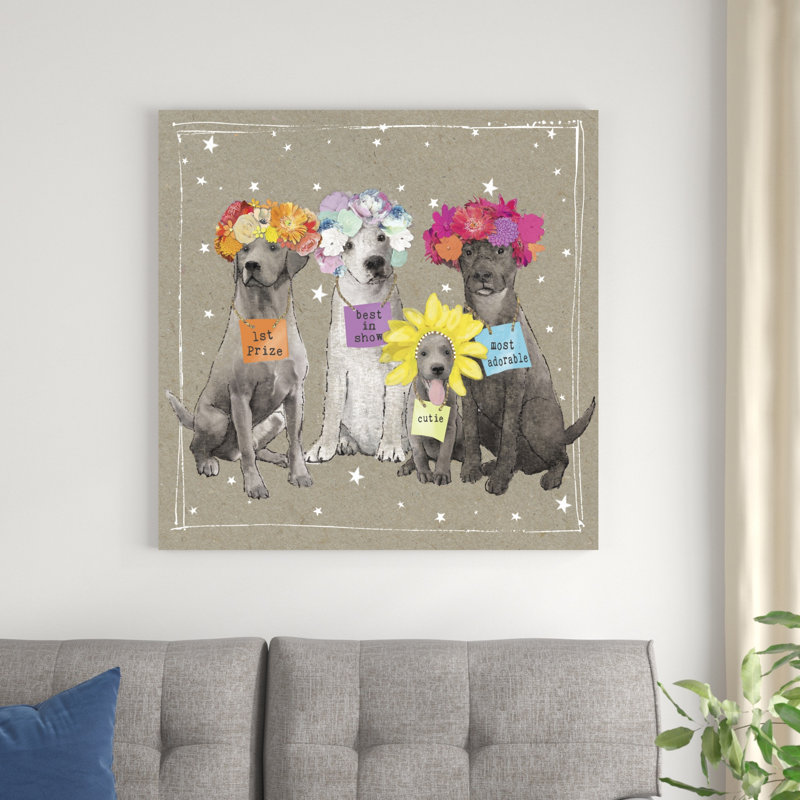 Fancypants Wacky Dogs V, H 36 po x l 36 po x P 1,25 po