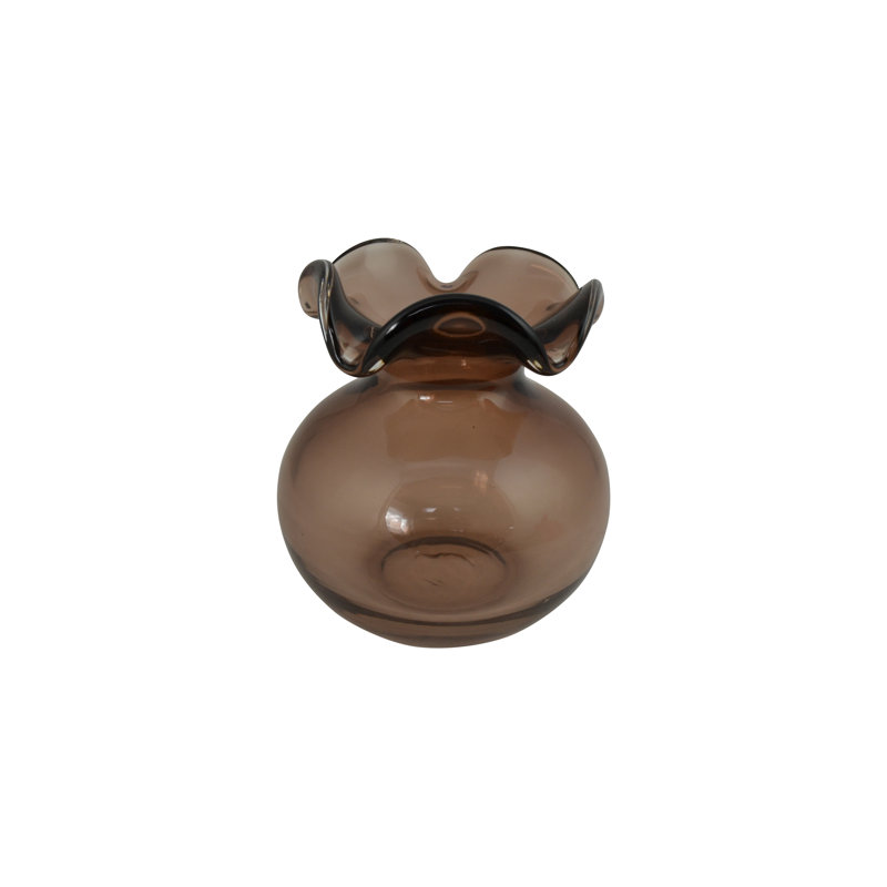 5" Daisy Glass Vase Aroma Diffuser, Brown