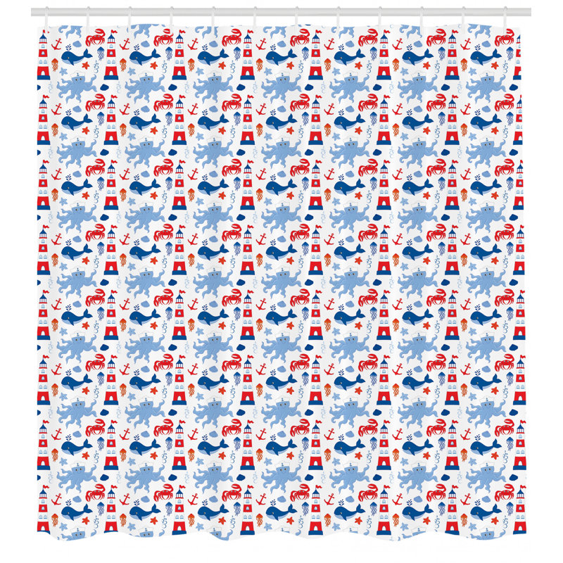 Shower Curtain with Hooks Included, 75" H x 69" W