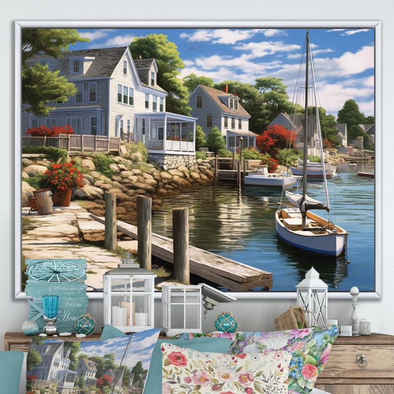 Connecticut's Port Charm, Cadre flottant blanc, H 30 po x l 40 po x P 1,5 po