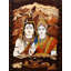 36 "seigneurs Shiva et déesse Parvati couleur naturelle sur panneau de bois incrusté - Art mural traditionnel indien spirituel traditionnel
