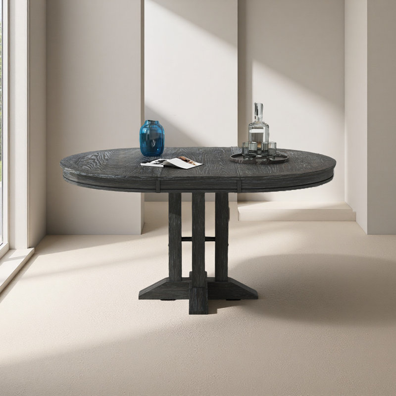 Table ronde extensible pour table de salle à manger Farmhouse, Black
