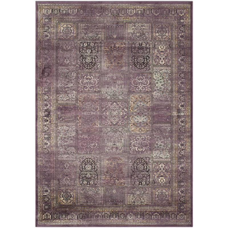 Tapis mauve / fuchisa, Rectangle 5 pi 1 po x 7 pi 6 po