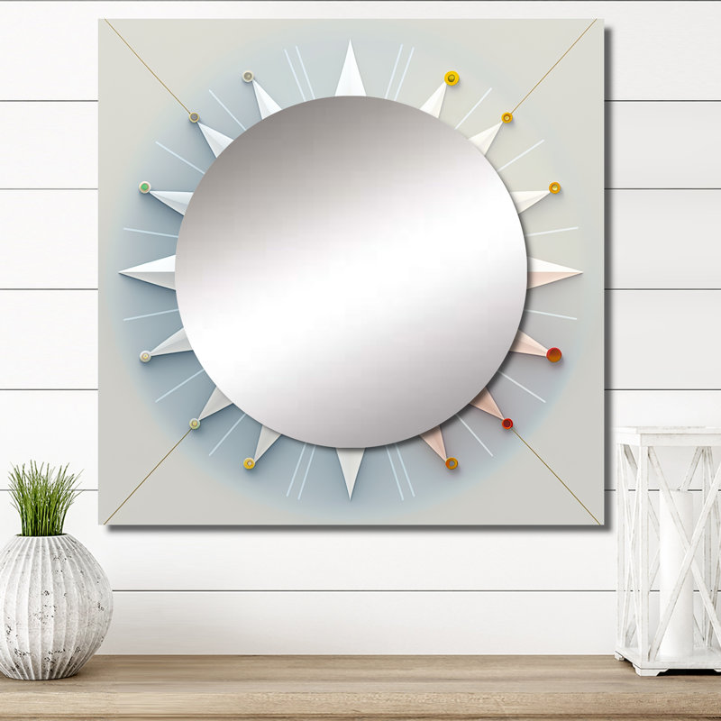 Rumjana - Abstract Spirals Square Mirror Wall Art For Bathroom, 23" x 23"