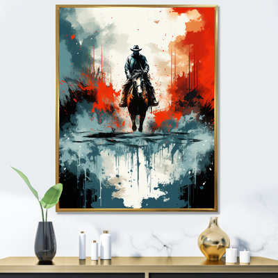 Blue And Red Cowboys Journey - Cowboys Wall Art