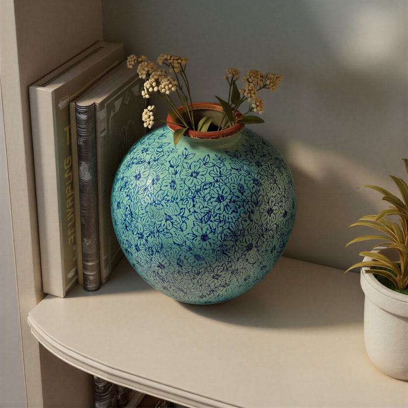 Vase en terre cuite Dolohov, Bleu