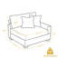 Fauteuil rembourré en chenille bleue avec dossier rembourré, module de fauteuil simple à un accoudoir pour canapé modulaire-235624979-250969580