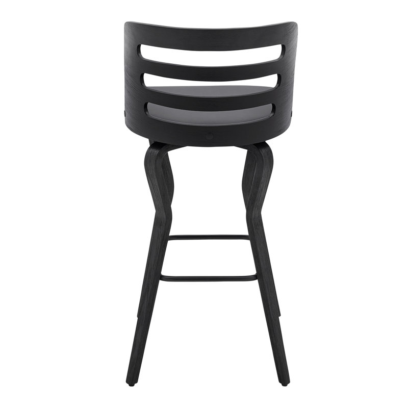 Chaise de bar 39 po, Siège gris / cadre noir
