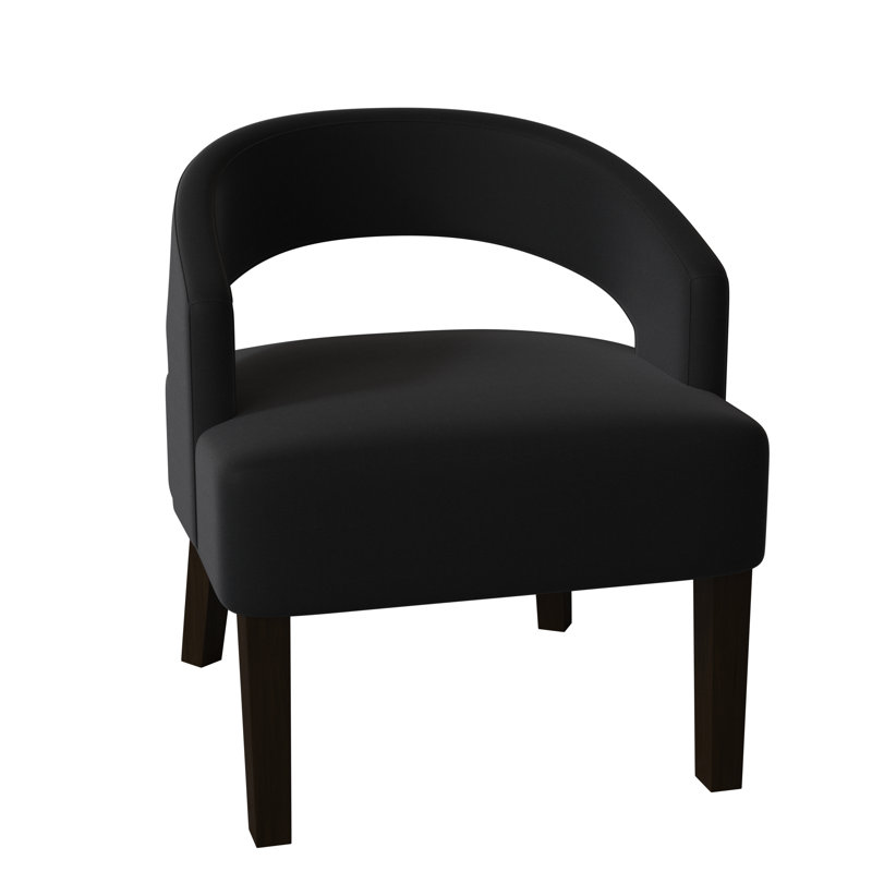 Fauteuil demi-tonneau Carly, Marron foncé, Noir d'Irlande