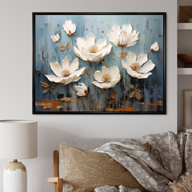 Lotus in Harmony II sur impression sur toile, Cadre flottant noir, H 16 po x l 32 po x P 1 po