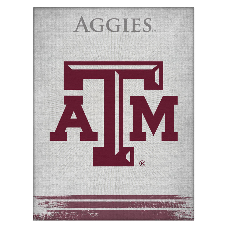 Impression sur toile tendue NCAA, H 15 po x l 20 po x P 1 po, Texas A&M Aggies