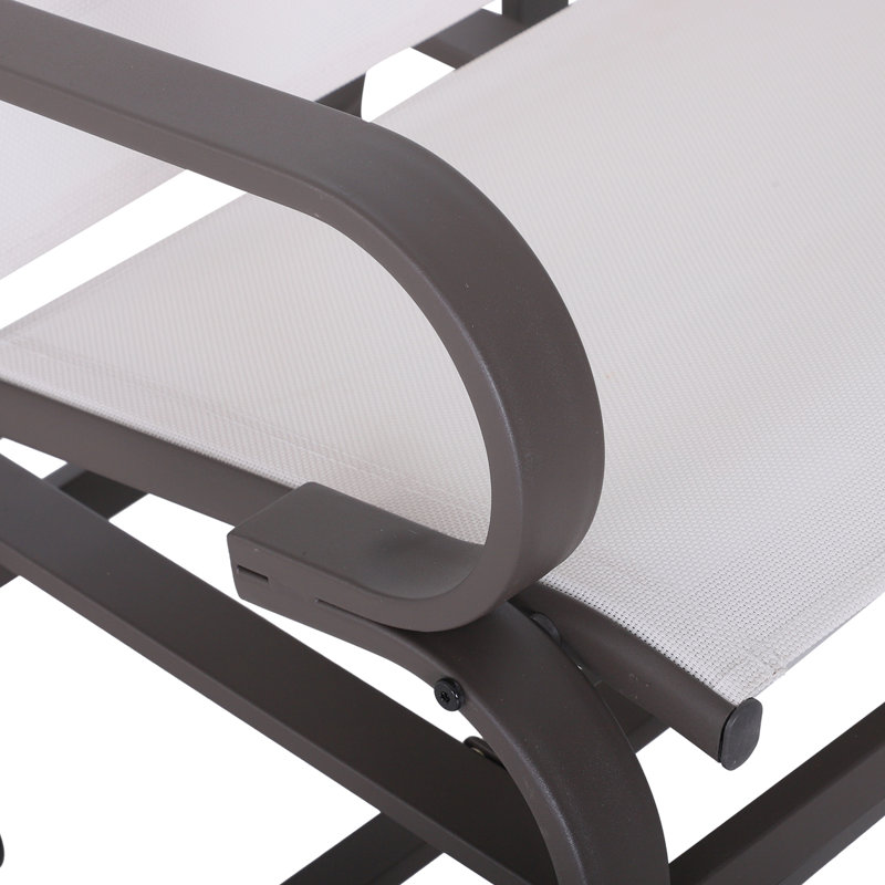 Patio Glider Seat, Beige - Smooth Rocking Mechanism, Heat- Fabric, Stable From , Lightweight And Easy To Carry, Breathable,