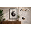 Striped Cat Crescent Retro - Framed Print-1422142945-1422142944