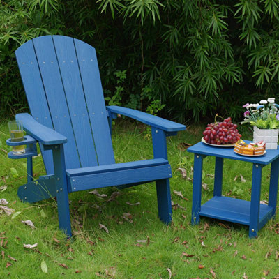 Durable All-Weather Outdoor Lounge Chair with Built-In Cup Holder
