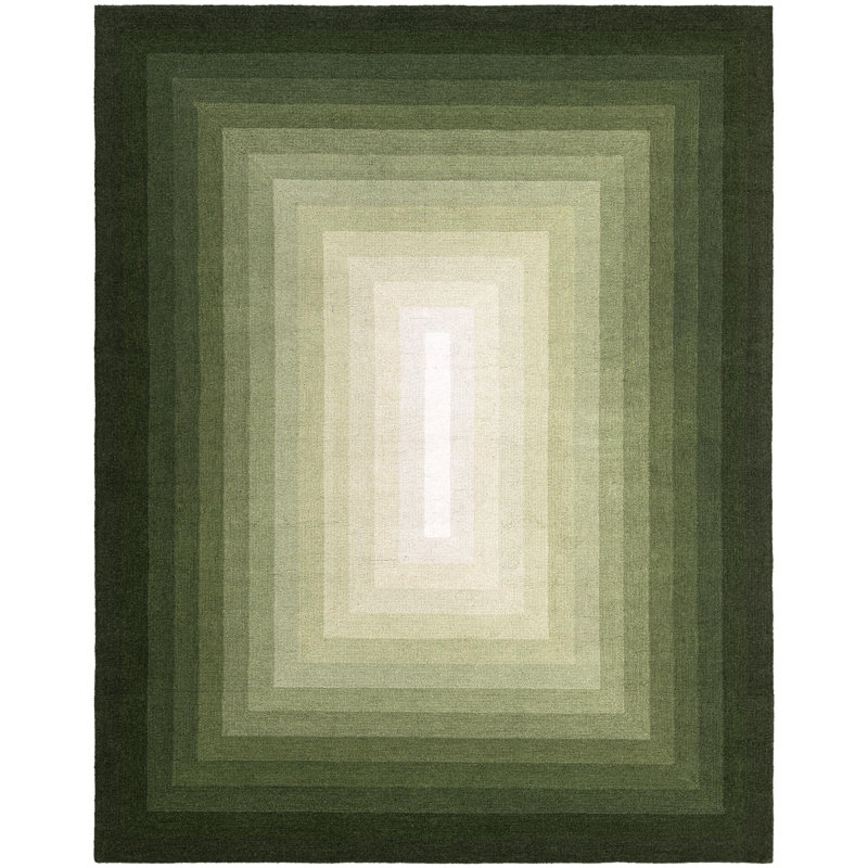  Ombre Wool Rug, Green, Rectangle 7'10'' x 10'
