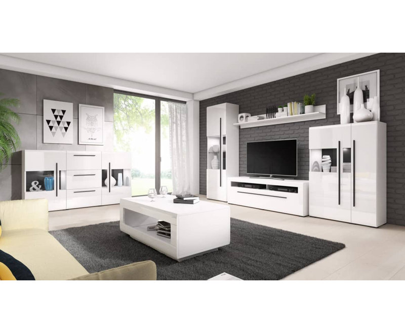 Banshi Coffee Table with Storage, White