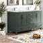 Meuble-lavabo moderne vert avec lavabo et rangement, bois d'hévéa, pour la maison