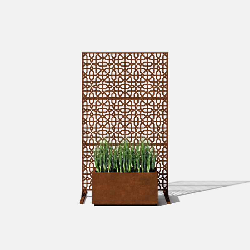 Corten Steel Urban Oasis 45"x76" Weathered Privacy Screen