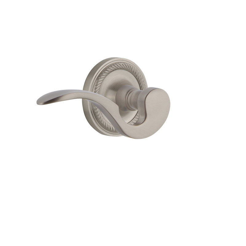 Rosette en corde (lit et salle de bain) avec levier de manoir, Gauche, 2-3/8 po, Nickel satiné