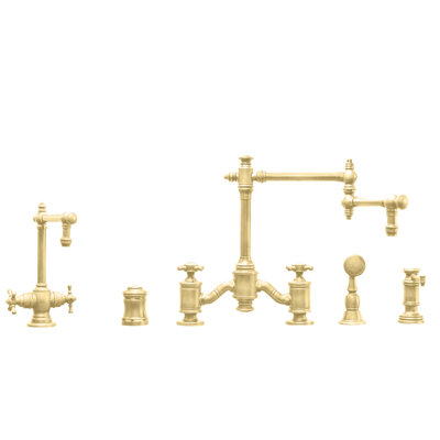 Towson Bridge Faucet - 18" Articulated Spout - Cross Handles