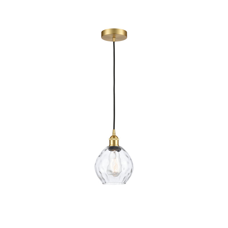Luminaire suspendu simple à 1 lumière Oceanne, Or satiné