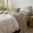 100% Washed Cotton Sheet Set Extra Deep Pocket Linen Like Textured-404490831-457429642