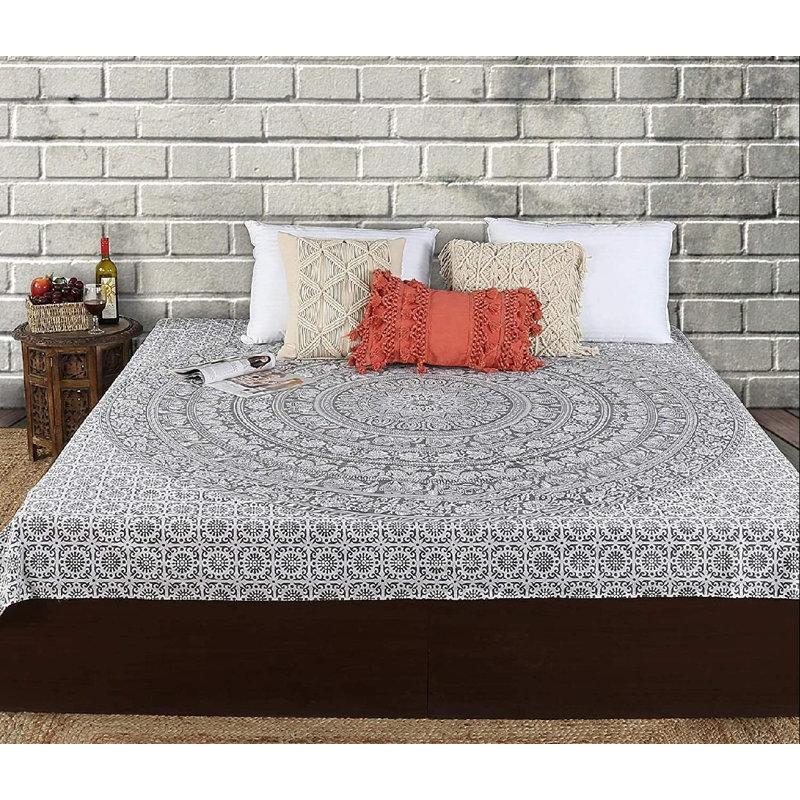Tapisserie bohémienne en coton, H 84 po x l 54 po, Galet