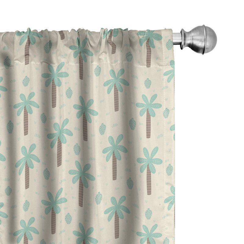 Palm Tree Semi-Sheer Rod Pocket Sliding Panel, 28" x 84"