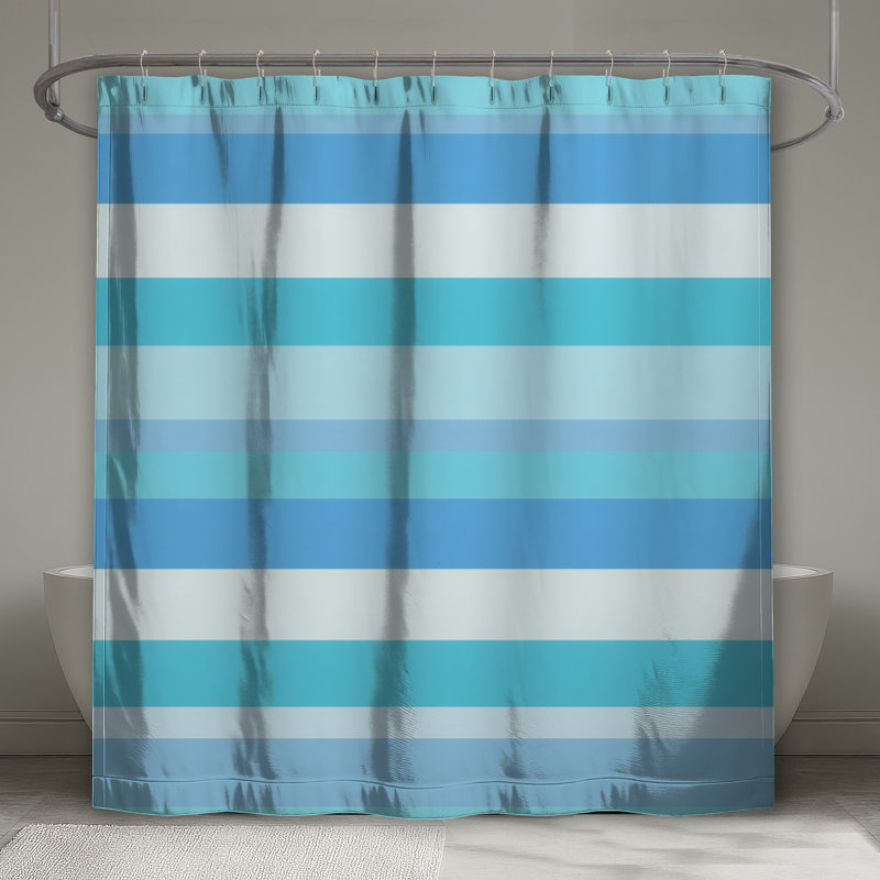 Rideau de douche à rayures - Motif de décor de salle de bain moderne, L 70 po x H 93 po