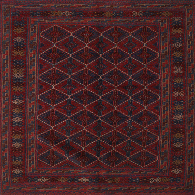 Tapis rouge à motif sud-ouest, Rond 6 pi